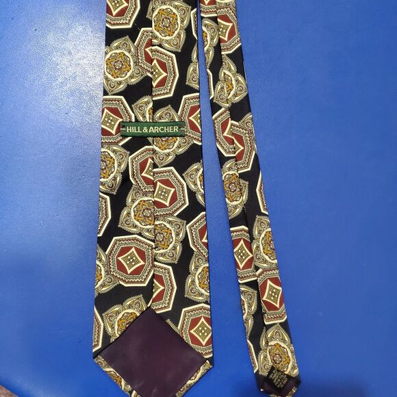 HILL & ARCHER Vintage (pre-2000's)-made in USA-100% Imported Italian Silk- - Picture 2 of 9